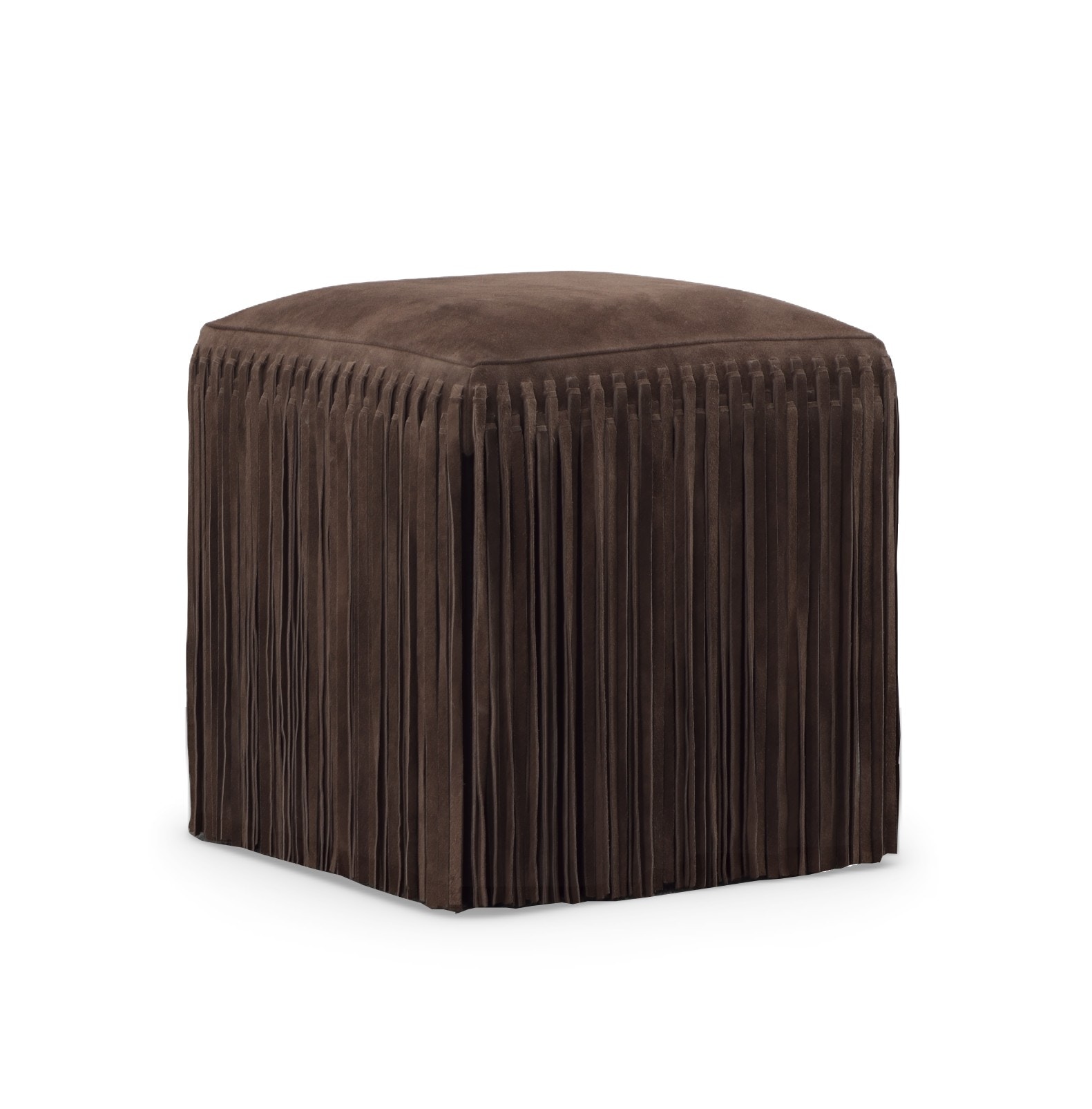 Hallie Suede Stool - Chocolate